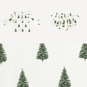 Kate Quinn Forest Pine Tree SET - ruffle bloomer holiday
